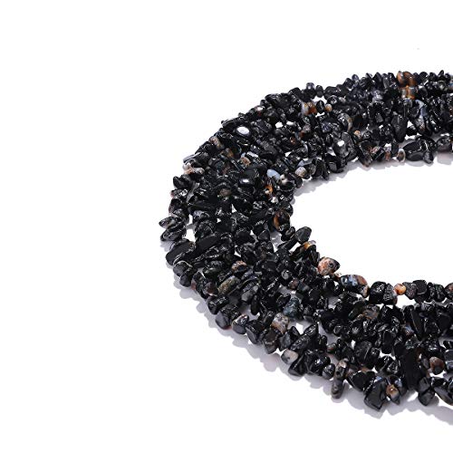 BEADIA Irregular Natural Black Onyx Stone Loose Semi Gemstone Beads for Jewelry Making 5-8mm 80cm - color: Black Onyx, size: 5-8mm 80cm