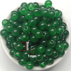 200PCS Glass Beads 8mm Glass Beads for Bracelets Necklaces Jewelry Making DIY Crafts (Dark Green) - color: 0Dark Green