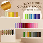 197PCS Sewing Kit for Adults, 43 XL Thread Spool, Beginners with Advanced Large Sewing Sets, Suitable for Travelers, Adults, Children, Beginners, Emergency Items, DIY and Family Sewing Kit - color: Color A