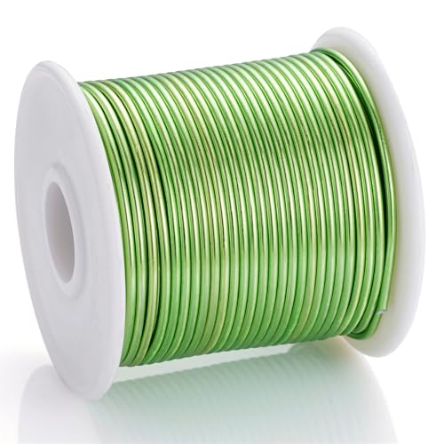 12 Gauge Light Green Aluminum Craft Wire (105FT) - Anodized for Jewelry Making, Beading Floral, Plant Gardening, Sculpting & Modeling Craft Wire (Light Green #8, 2mm) - color: Light Green #8