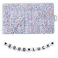 1400pcs Letter Beads, 4x7 mm Acrylic Alphabet Beads, Beads for Jewelry and Bracelet Making, in 28 Grid Box (White and Colorful) - color: White Beads Colorful Letter