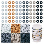 Elecrelive Black Grey Clay Beads for Bracelets Making, 6mm Flat Round Heishi Spacer Beads Loose Polymer Clay Chips 5640pcs for Chocker Necklace Earring DIY Crafts - color: Gray