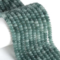 76pcs 5x8mm Natural Stone Dark Burmese Jade Rondelle Spacer Loose Beads Abacus Disk Stone Round Loose Gemstone Beads for Jewelry Making DIY Bracelet Necklace - color: Dark Burmese jade Stone