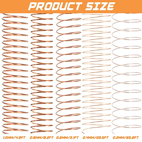 Mixweer 15 Pcs 5 Size Copper Wire 18 20 22 26 32 Gauge Tarnish Resistant Jewelry Wire for Jewelry Making 121 Yard Metal Beading Crafting, Rose Gold, Silver and Gold - color: Rose Gold, Silver and Gold
