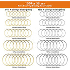 100Pcs Round Earring Beading Hoop Rings,5Sizes Earring Finding Open Bezels Linking Rings Beading Hoop Earrings Pendant for DIY Craft Jewelry Making,Earrings Necklace,Crafts Supplies