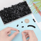2000Pcs White Clay Beads Polymer Clay Spacer Beads Flat Beads 6mm Round Heishi Vinyl Beads for DIY Craft Gift Adults Bracelets Necklace Jewelry Making Earring Accessories (Black) - color: Black