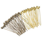 MECCANIXITY 200Pcs Plated Ball Head Pins Jewelry Making 24 Gauge 20mm Wire Head Pins Brass Ball Head Pins End Head Pins for DIY Craft Necklaces Bracelets Earrings, Bronze and Gold - color: Bronze and Gold, size: 20mm