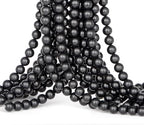 Natural Stone Beads Matte Black Onyx Round Genuine Stone Beading Loose Gemstone Hole Size 1mm DIY Charm Smooth Beads for Bracelets Necklaces Earrings 6mm 200pcs (Matte Black Onyx 6mm) - color: Matte Black Onyx, size: 6mm