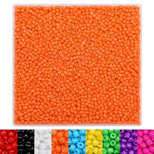 IOOLEEM Orange Seed Beads, 4000+ pcs 3mm Glass Beads for Jewelry Making, Bracelets - color: Orange, size: 3mm / 4000pcs