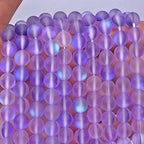 38PCS 10mm Natural Violet Purple Mystic Aura Quartz Gemstone Frosted Matte Titanium Round Loose Spacer Beads 15 inch Full Strand Crystal Healing Power Quartz - color: Violet Purple, size: 10mm