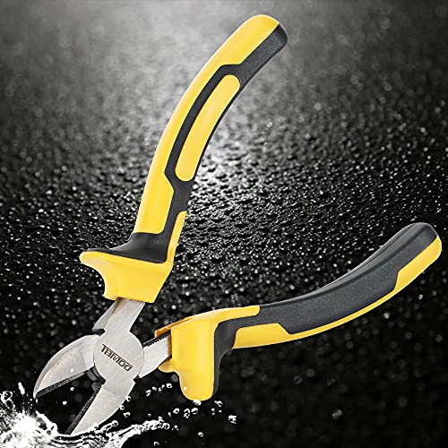 DOWELL Diagonal Cutting Pliers 6 Inch Diagonal Cutters Wire Cutters Durable Nickel Chromium Steel Construction for Electricians and Homes - size: 6" Diagonal Cutting Pliers