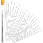 WILLBOND 30 Pcs 6 Size Big Eye Beading Needles Collapsible Seed Bead Threader Embroidery Stainless Needles Set with Bottle for Jewelry Making, Bracelets, Crafts, Embroidery and Hand Sewing