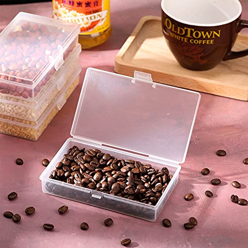 Jetec 6 Pieces Mini Plastic Clear Beads Storage Containers Box for Collecting Small Items, Beads, Jewelry, Business Cards, Game Pieces, Crafts (5.2 x 3 x 1.2 Inch) - size: 5.2 x 3 x 1.2 Inch