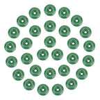 NBEADS 30 Pcs Lampwork Donut Beads, 23x5.5mm Flat Round Imitation Jade Donut Stone Beads Pendants Large Hole Disc Crystals Beads for Jewelry Making, Hole: 4mm - color: 30 Pcs Green Lampwork Beads
