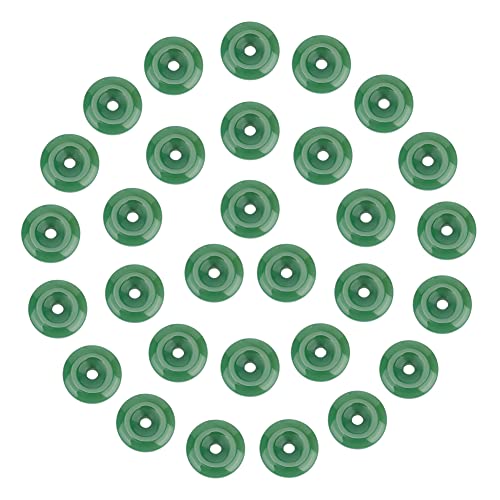 NBEADS 30 Pcs Lampwork Donut Beads, 23x5.5mm Flat Round Imitation Jade Donut Stone Beads Pendants Large Hole Disc Crystals Beads for Jewelry Making, Hole: 4mm - color: 30 Pcs Green Lampwork Beads