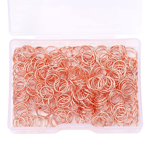 BEADIA Rose Gold Plated Jump Rings Non Tarnish 8mm 300pcs for Jewelry Making Findings - color: Rose Gold, size: 0.7x8mm