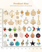 JIALEEY 160Pcs Charms for Jewelry Making, Wholesale Bulk Lots Assorted Gold-Plated Enamel Charms for Necklace Bracelet Earring Jewelry Making and Crafting