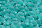 Czech 50-Piece Glass Beads, 6x9mm, Teardrop Transparent Turqouise Matte - color: Transparent Turqouise Matte (UV glow)