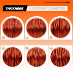 Aluminum Craft Wire,8 Gauge (3mm) Orange Bendable Wire,32 Feet Continuous Roll for Jewelry Making,Sculpting,Floral & Armature Projects - size: 8 Gauge 32FT, style: Orange