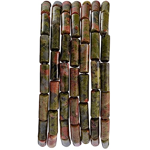 Natural Unakite Cylinder Tube Beads 4x13mm 38cm/str Loose Semi Gemstone Stone Beads for Making Bracelets Necklace Earrings - color: Unakite, size: 4x13mm Cylinder