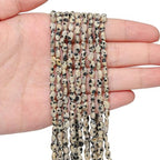 70pcs Natural Dalmatian Stone Beads，4x6mm Egg Shape Loose Gemstone Beads for Jewelry Making Design Earring Necklace - color: rondelle
