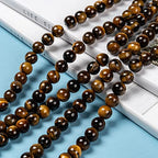 KISSITTY 235pcs 8mm Grade AB Natural Tiger Eye Bead Strands, Natural Gemstone Crystal Beads Round Smooth Chakra Beads Energy Healing Crystals Gemstones for DIY Jewelry Bracelets Necklaces Making - color: Grade AB Natural Tiger Eye