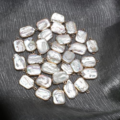 QSLLER 5pcs Natural Pearl Pendants Irregular Multiple Shapes Cultured Freshwater Baroque Pearl Charms for Jewelry Making Gift