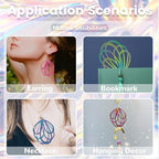 Dazzling Colorful Filigree Charms Hollow Out Multicolor Geometric Filigree Pendants for DIY Jewelry Making Earrings Necklaces Components - color: Flower-1