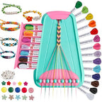 Friendship Bracelet Making Kit for Girls Ages 8-12, Kids Jewelry Making Kit with 28 Pre-Cut Threads and Letter Beads, Arts and Crafts for Kids, Birthday Easter Gifts for 6 7 8 9 10 11 12 Year Old - color: LightBlue/Pink