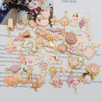 30pcs Mixed Enamel Charms Pendants for Jewelry Making Bulk lot Necklace Earrings Bracelet Craft Findings - color: Pink