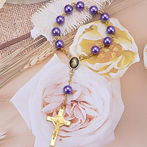 100pcs Mix Picture Enamel Gold Our Lady Miraculous Medal Floral Rosary Centerpiece Cross Jesus Virgin Mary Catholic Alloy Crucifix Charms for DIY Jewelry Making 12mmx16mm(A588)