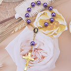 100pcs Mix Picture Enamel Gold Our Lady Miraculous Medal Floral Rosary Centerpiece Cross Jesus Virgin Mary Catholic Alloy Crucifix Charms for DIY Jewelry Making 12mmx16mm(A588)
