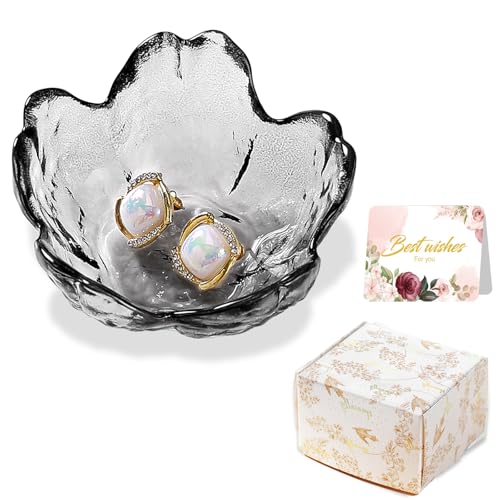 Gifts For Women Trinket Dish Unique Birthday New Home Gifts For Women Her Jewellery Tray Cute Room Decor Aesthetic Bedroom Accessories Ring Dish Holders Small Friendship Christmas House Warming Gifts - color: Smoke Gray