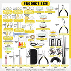 Mardatt 957Pcs Jewelry Making Supplies Kit - Includes Pliers, Ring Sizer, Wires, Opener & Other Findings for Jewelry Making & Repair - size: No.4-957Pcs