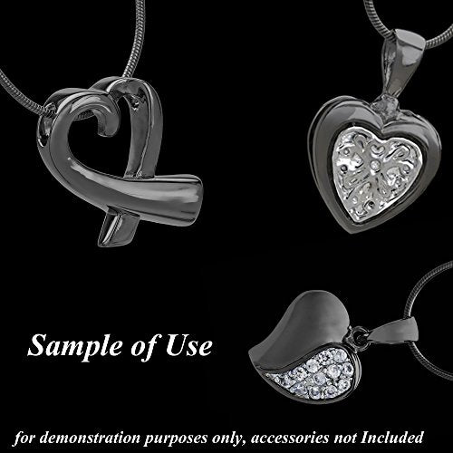 RUBYCA 5pcs 8.7" Gunmetal Black Clasp European Snake Chain Charm Bracelet fit Charm Beads DIY Gift - color: Gunmetal Black, size: 22 CM