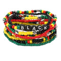 COLORFUL BLING 4th of July Bracelets for Women/Juneteenth African Beaded Stackable Layered Surfer Bracelets Rasta Jamaica Jewelry - color: stars