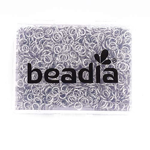 BEADIA Open Jump Rings Platinum 0.6x4mm 1000pcs for DIY Jewelry Making Supplies - color: Platinum, size: 0.6*4mm