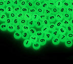 Amaney 500pcs Number Beads 7x4mm Mixed Number Beads Acrylic Round Shape Loose Beads (Glowing in the Dark) - color: Glow, size: 7x4mm