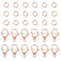 PandaHall 60 pcs 5mm 304 Stainless Steel Jump Rings with 30 pcs Lobster Claw Clasps for Earring Bracelet Necklace Pendants Jewelry DIY Craft Making, Rose Gold - color: Rose Golden-90 pcs, size: 5mm Jump Rings