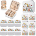 Kacctyen 12 Pcs Mini Mama Wildflowers Travel Jewelry Case Bulk Mother's Day Church Gifts for Mom Women Mama Gifts for Secretary Leather Travel Jewelry Case - color: multicolor