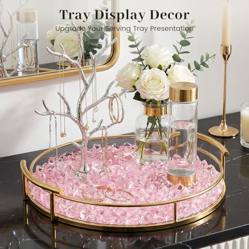 DomeStar Pink Fake Ice, 150PCS Acrylic Fake Diamonds, Plastic Crystals Gems, Vase Fillers DIY Craft Makeup Brush Rocks Wedding Party Table Centerpieces Scatter Decorations - color: Light Pink
