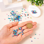 540Pcs 3mm Turquoise Beads Natural Round Gemstone Beads Mixed Color Synthetic Stone Loose Spacer Beads Tiny Small Craft Seed Beads for DIY Bracelets Necklaces Earrings Jewelry Making - color: Mixed Color-3mm Round