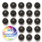 NCB 100pcs Genuine Gemstone Loose Beads 6mm Natural Stone Beads Round Real Energy Stones for DIY Jewelry Making Bracelet Necklace, Stretch Unisex (Black Volcanic Lava, 6mm 100Beads) - color: Black Volcanic Lava, size: 6mm 100beads