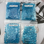 850pcs Acrylic Round Faceted Beads 6mm 8mm 10mm 12mm Faceted Round Spacer Beads for Bracelets Necklace Earring DIY Jewelry Making Craft(Lake Blue) - color: Lake Blue
