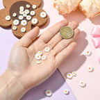 SUNNYCLUE 1 Box 30Pcs Shell Daisy Beads Flower Shell Beads Small Cute White Sunflower Summer Beach Natural Freshwater Loose Spacer for Jewelry Making DIY Earrings Bracelets Crafts Supplies Women Adult