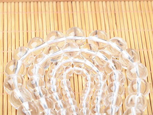 Bymitel 90 pcs Natural Genuine Real Round Loose Stone Beads Gemstone Spacers for Charm DIY Jewelry Making 15.5" per Strand 4mm (Clear Quartz Crystals, 4mm) - color: Clear Quartz Crystals, size: 4mm