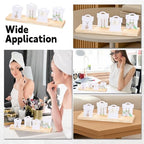 3 Slot Wooden Earring Display Stand Portable Jewelry Holder Wood Earring Show Tray 11.8×3×0.6 Inch Business Card Holder Rectangle Craft Show Tray for Small Jewelry Ring Earrings Cards Display
