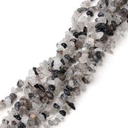 LAIDANLA Black Rutilated Quartz 400pcs Natural Chip Stone Beads 5-8mm Healing Crystal Irregular Gemstones Drilled DIY Loose Rocks Bead Crystal for Bracelet Earrings Necklace Jewelry Making Crafting - color: W-Black Rutilated Quartz