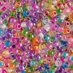 John Bead Czech Glass Seed Bead/Pony Bead 6/0 (100g) Color Lined Crystal Mix Beads for DIY Arts Crafts Jewelry Bracelets Necklaces Earrings Making - color: Color Lined Crystal Mix