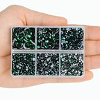4000pcs Mixed Size Hot Fix Round Crystals Gems Glass Stones Hotfix Flat Back Rhinestones (Emerald) - color: Emerald, size: 4000 Count (Pack of 1)